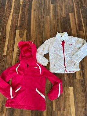 The North Face Red & White Ski Jacket Set